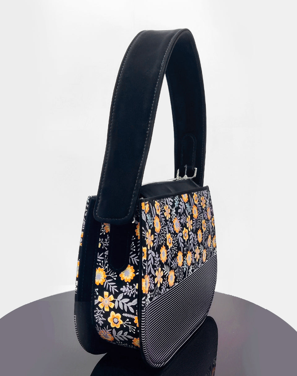 Yellow Flower Line Art Sling Tote Bag