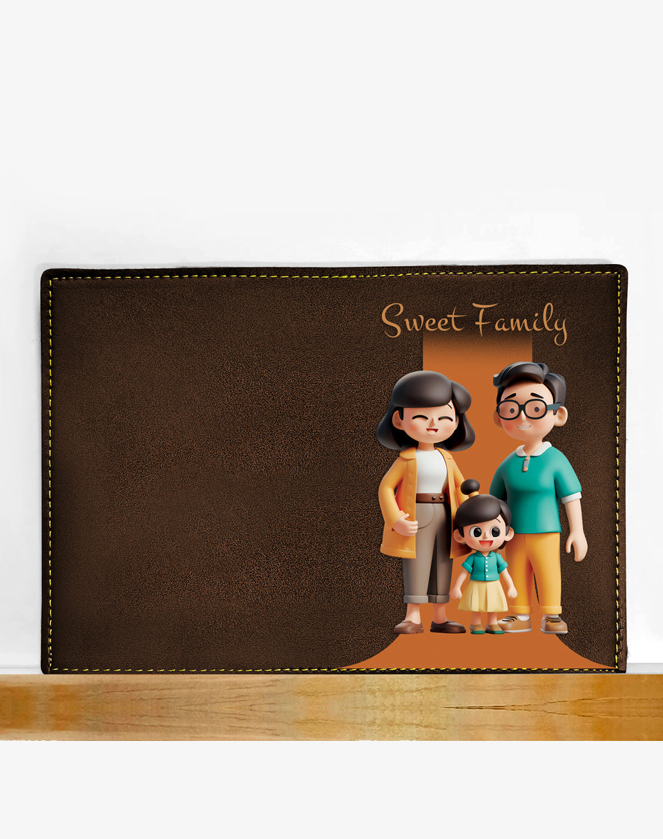 Family Cartoon Printed Passport Cover