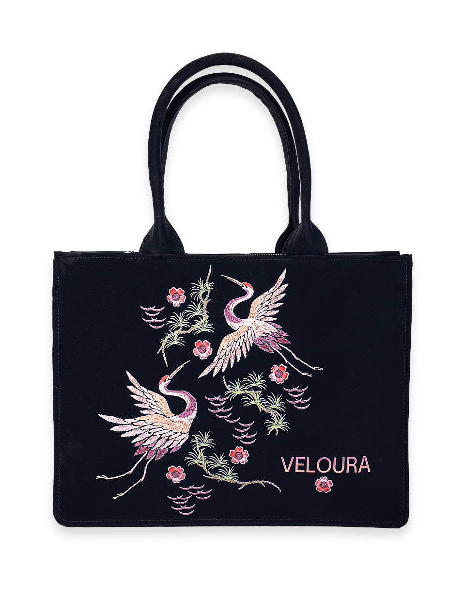 Elegant Crane Japanese Bird Tote Bag