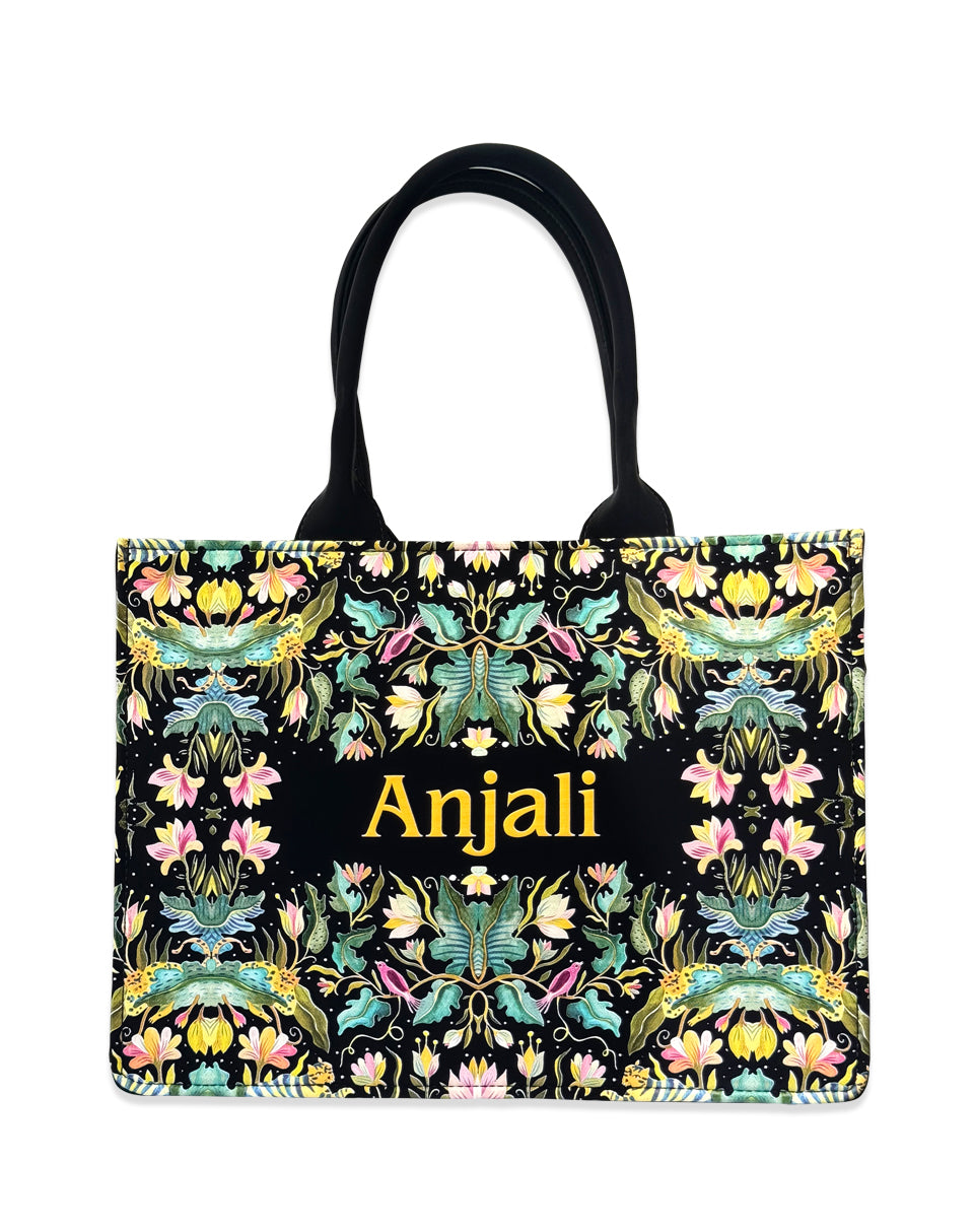 African Jungle Elegance Emboss Printed Tote Bag