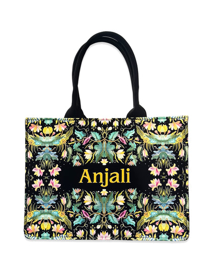 African Jungle Elegance Emboss Printed Tote Bag
