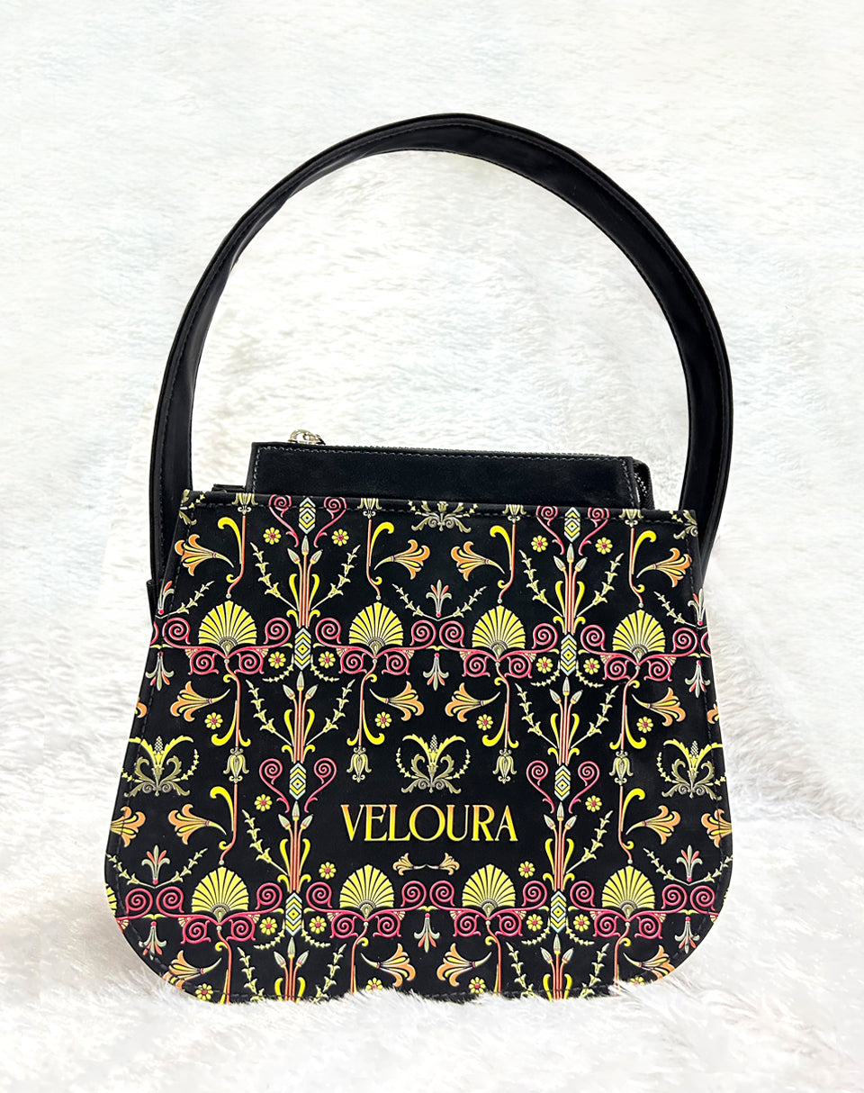 Black Bloom Blossom Sling Tote Bag