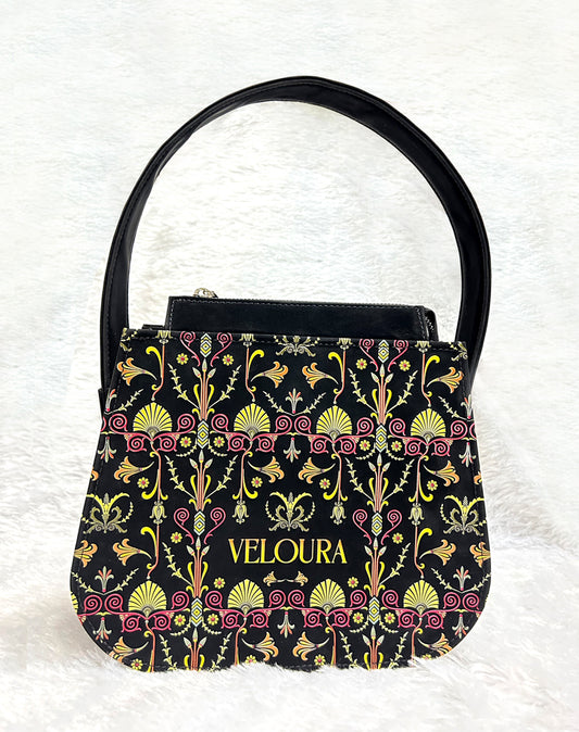 Black Bloom Blossom Sling Tote Bag