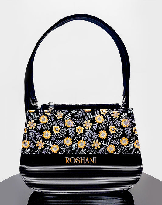 Yellow Flower Line Art Sling Tote Bag