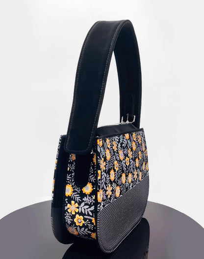 Yellow Flower Line Art Sling Tote Bag