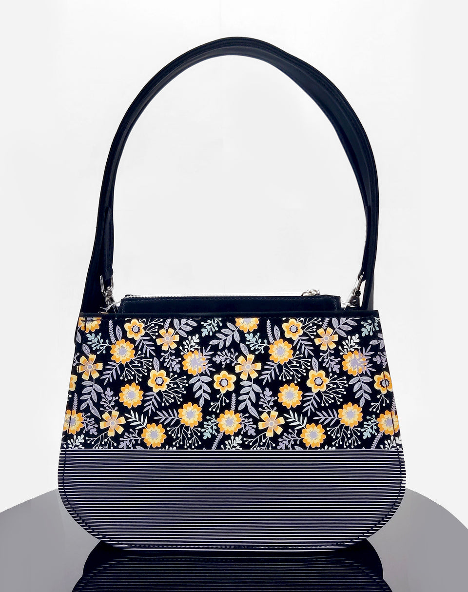 Yellow Flower Line Art Sling Tote Bag