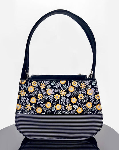 Yellow Flower Line Art Sling Tote Bag