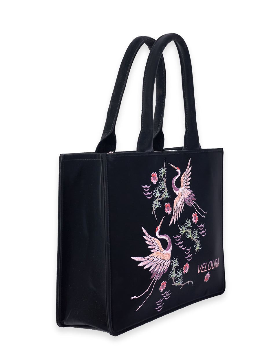 Elegant Crane Japanese Bird Tote Bag