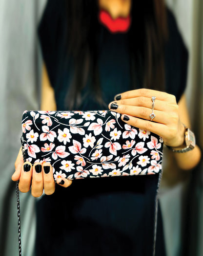 Floral Charm Wallet Clutch