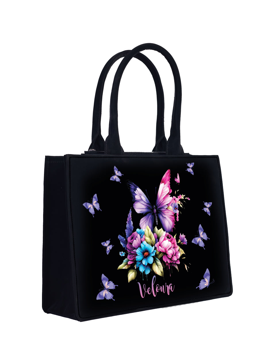 Flying Purple Butterfly Tote Bag
