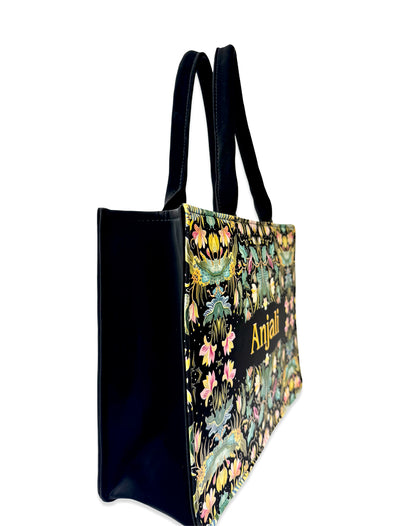African Jungle Elegance Emboss Printed Tote Bag