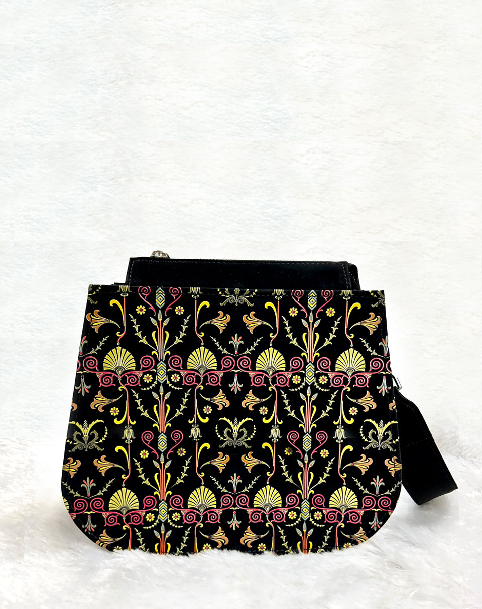 Black Bloom Blossom Sling Tote Bag