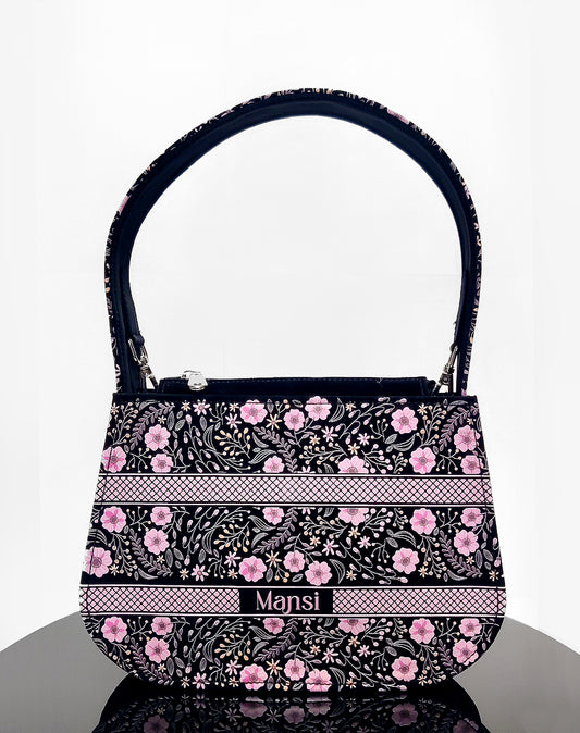 Pink Flower Elegance Sling Tote Bag