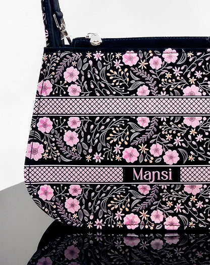 Pink Flower Elegance Sling Tote Bag