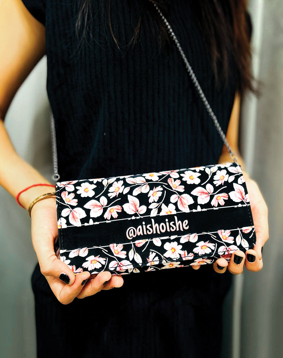 Floral Charm Wallet Clutch