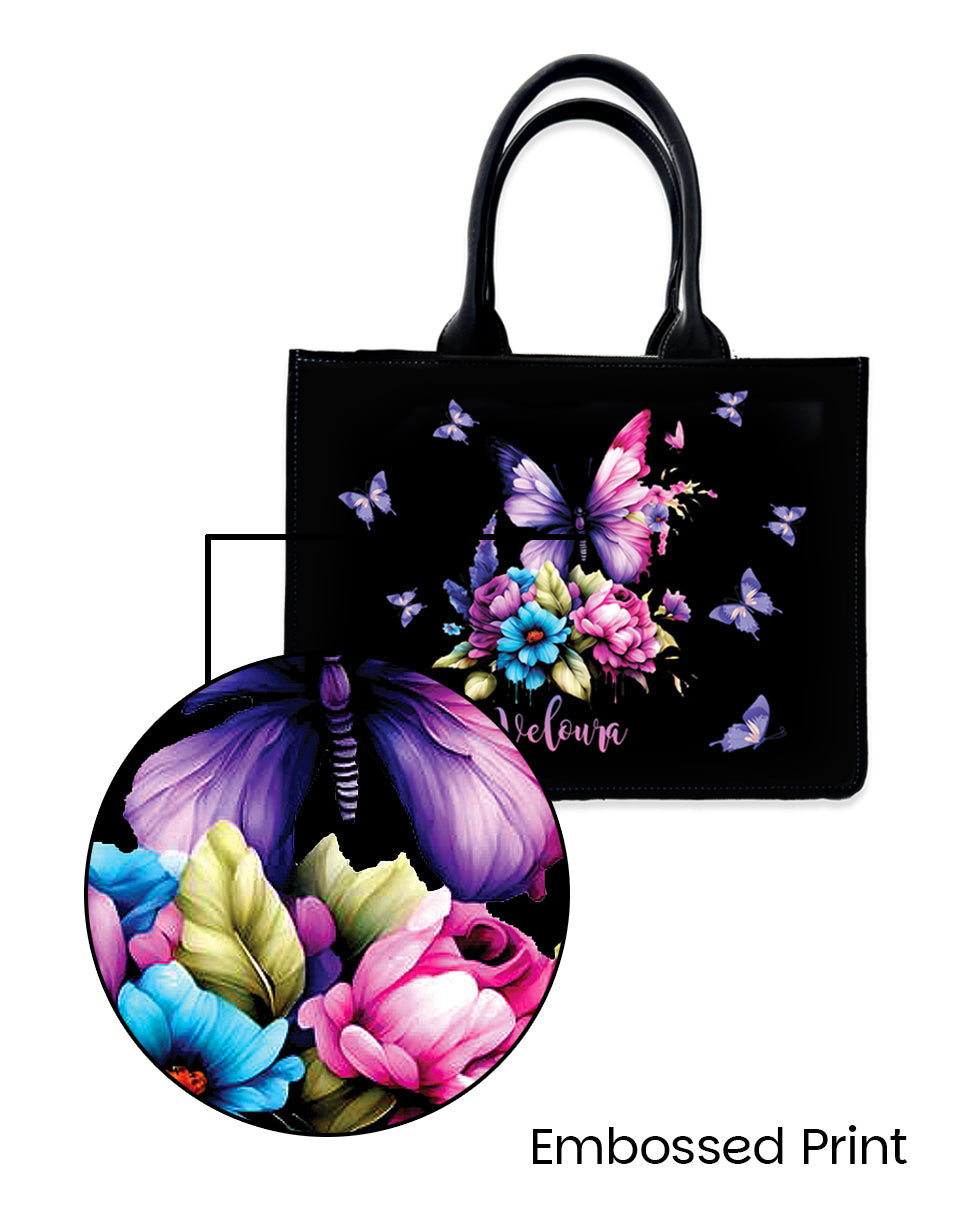Flying Purple Butterfly Tote Bag