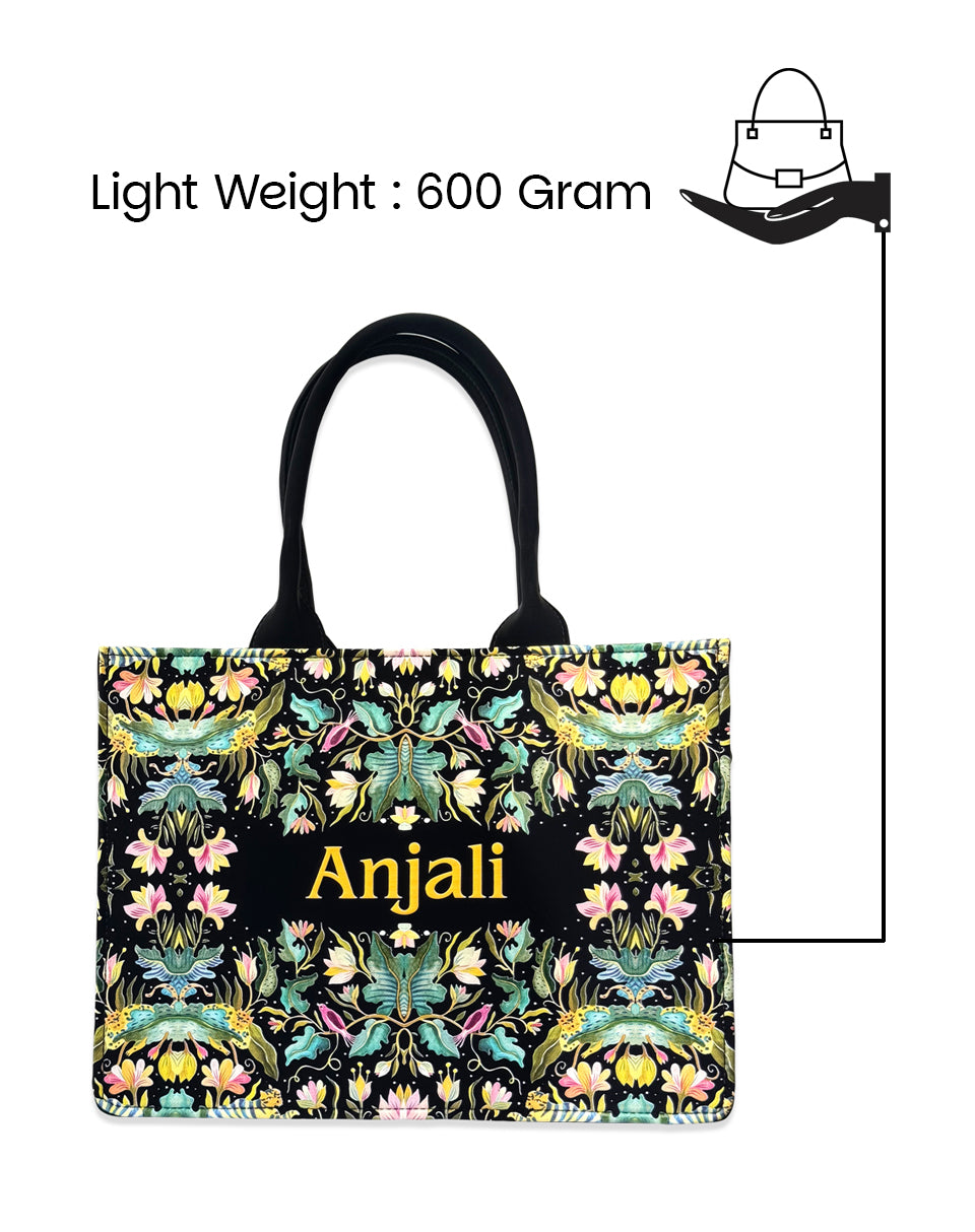 African Jungle Elegance Emboss Printed Tote Bag