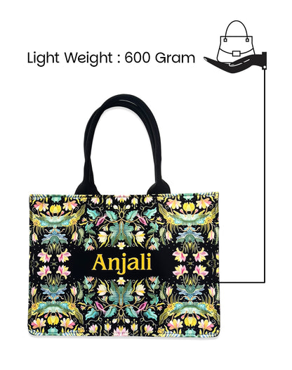 African Jungle Elegance Emboss Printed Tote Bag