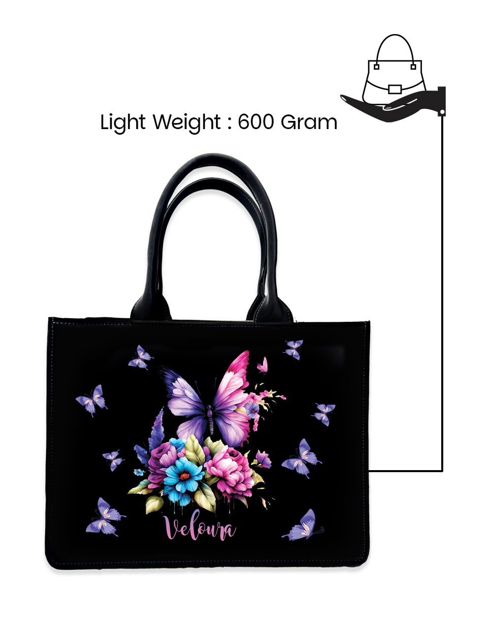 Flying Purple Butterfly Tote Bag