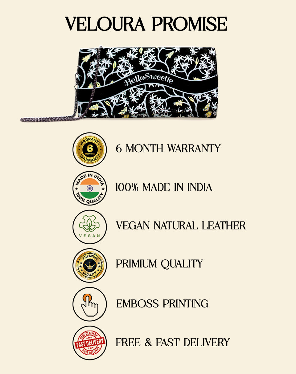 Winter Leaf Flower Wallet Clutch