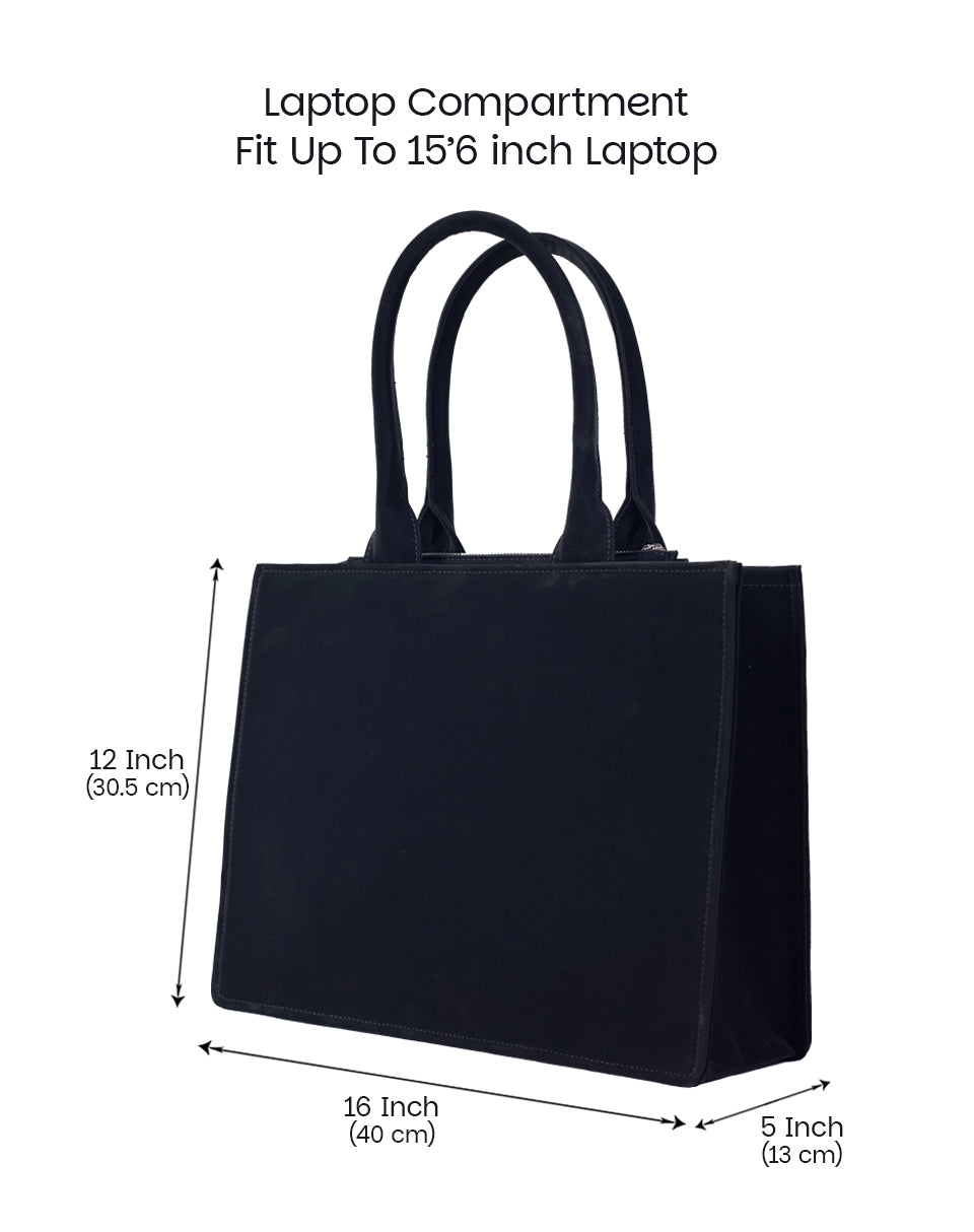 Rose with Leaf Embroidery Look Tote Bag