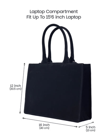 Rose with Leaf Embroidery Look Tote Bag