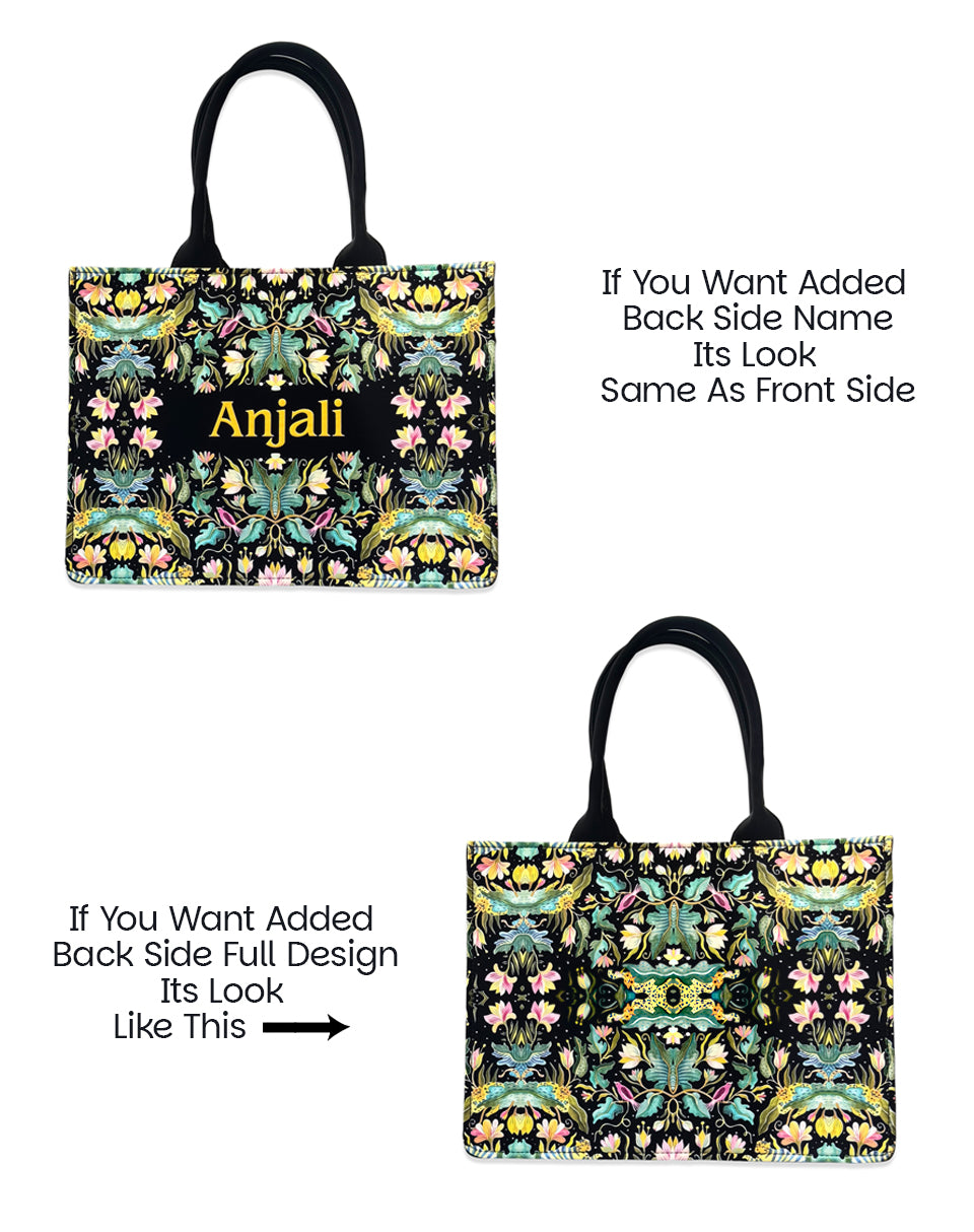 African Jungle Elegance Emboss Printed Tote Bag
