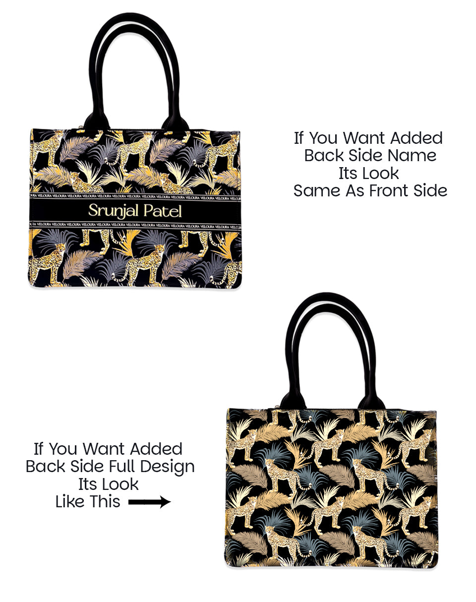 Leopard Stalked Personalized Tote Bag
