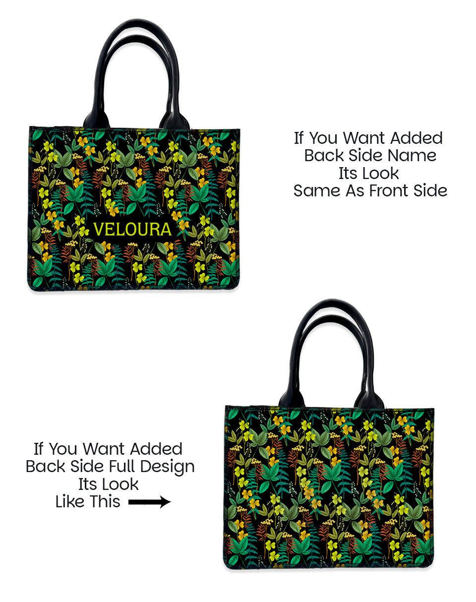 Green Leaf Lush & Flower Tote Bag