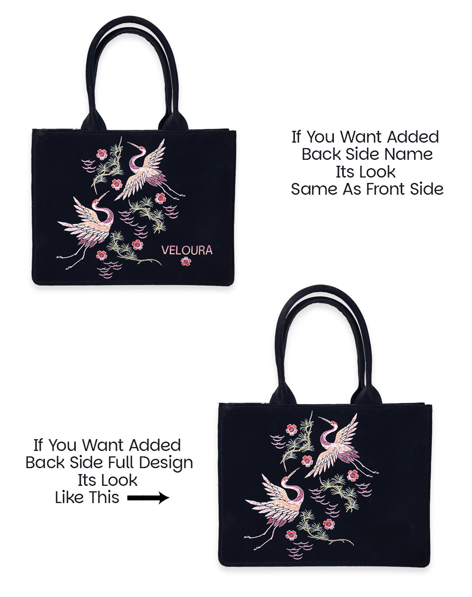 Elegant Crane Japanese Bird Tote Bag