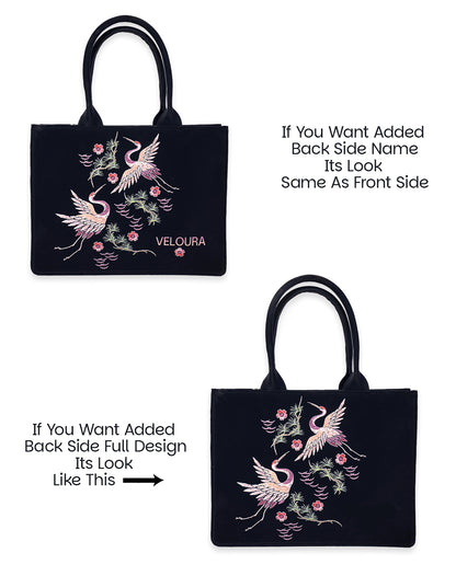 Elegant Crane Japanese Bird Tote Bag