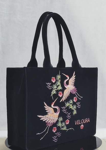 Elegant Crane Japanese Bird Tote Bag