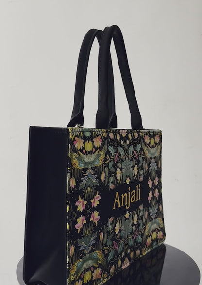 African Jungle Elegance Emboss Printed Tote Bag