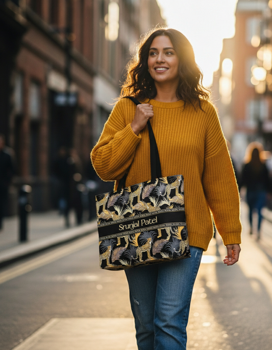 Leopard Stalked Personalized Tote Bag